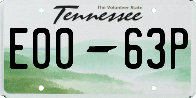 TN license plate E0063P