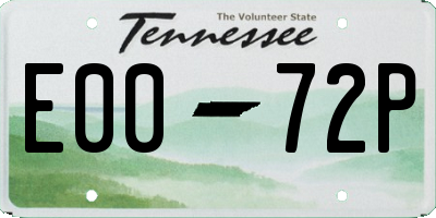 TN license plate E0072P