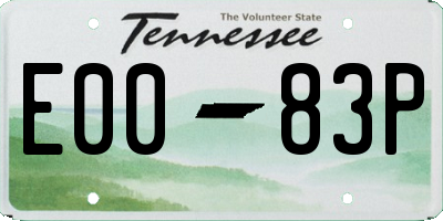 TN license plate E0083P