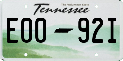 TN license plate E0092I