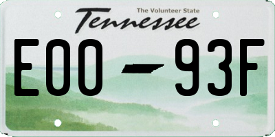 TN license plate E0093F