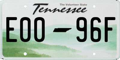 TN license plate E0096F