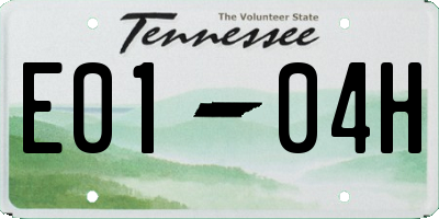 TN license plate E0104H