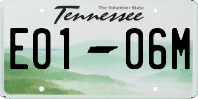 TN license plate E0106M