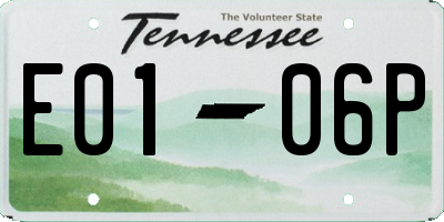 TN license plate E0106P
