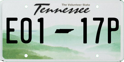 TN license plate E0117P