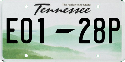 TN license plate E0128P