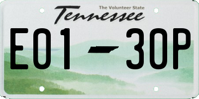 TN license plate E0130P