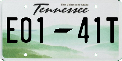 TN license plate E0141T