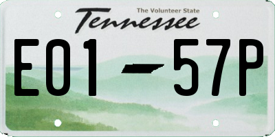 TN license plate E0157P