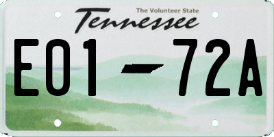 TN license plate E0172A