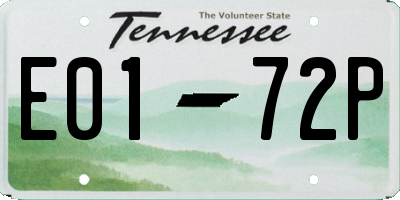 TN license plate E0172P