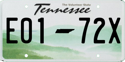 TN license plate E0172X