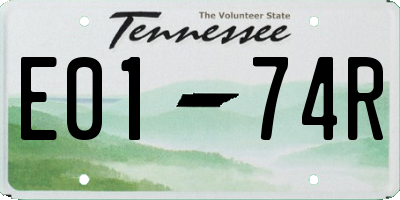 TN license plate E0174R