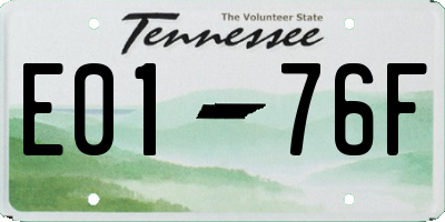 TN license plate E0176F