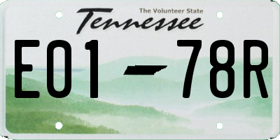 TN license plate E0178R