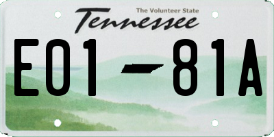 TN license plate E0181A