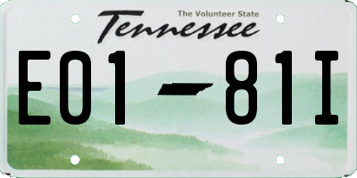 TN license plate E0181I