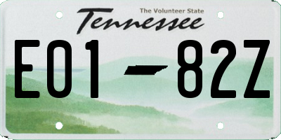 TN license plate E0182Z