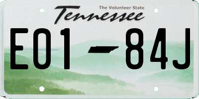 TN license plate E0184J
