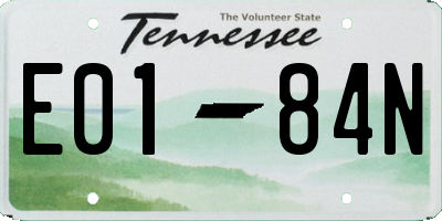 TN license plate E0184N