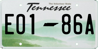 TN license plate E0186A