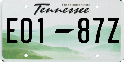 TN license plate E0187Z