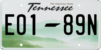 TN license plate E0189N