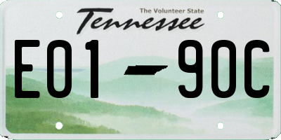 TN license plate E0190C