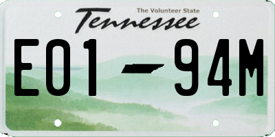 TN license plate E0194M
