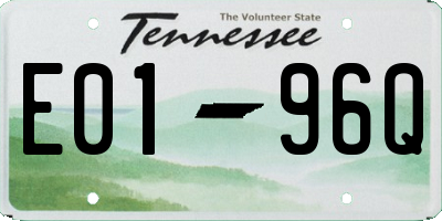 TN license plate E0196Q