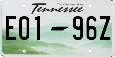 TN license plate E0196Z