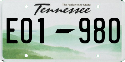 TN license plate E0198O