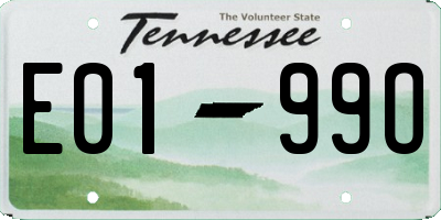 TN license plate E0199O