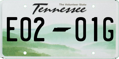 TN license plate E0201G