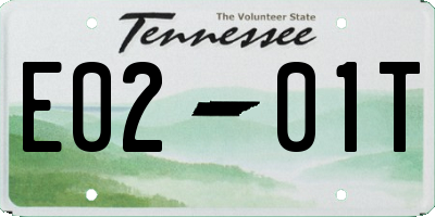 TN license plate E0201T