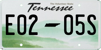TN license plate E0205S
