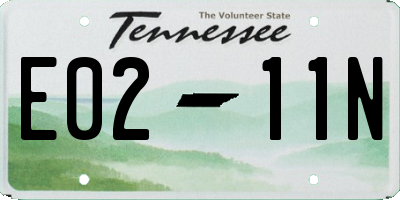 TN license plate E0211N