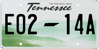 TN license plate E0214A
