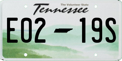 TN license plate E0219S