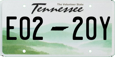 TN license plate E0220Y
