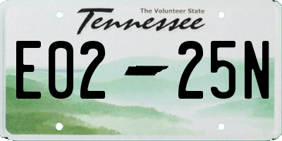TN license plate E0225N