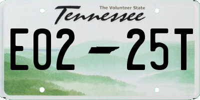 TN license plate E0225T