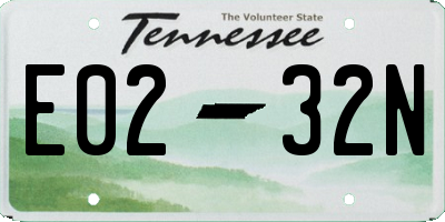 TN license plate E0232N