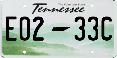 TN license plate E0233C