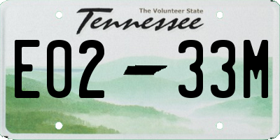 TN license plate E0233M