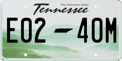 TN license plate E0240M