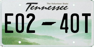 TN license plate E0240T