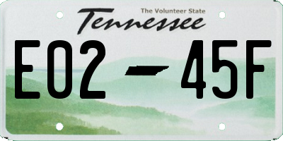 TN license plate E0245F