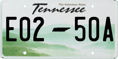 TN license plate E0250A